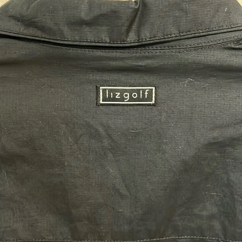 LizGolf utility jacket windbreaker vest plus size 2X black lightweight pockets